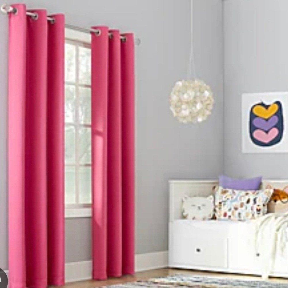 Home Expressions JCPenney Pink Grommet Curtain Panels 84x40 Set of 4  Blackout